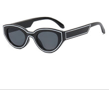 Load image into Gallery viewer, Black and white sunglasses on a white background
